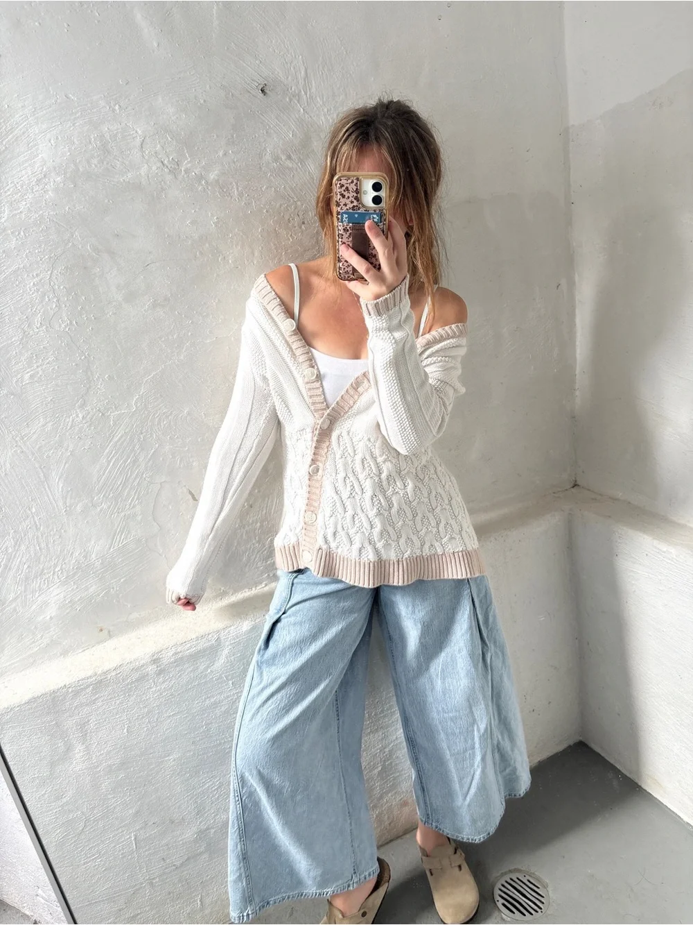 Y2K vintage knit corded cardigan